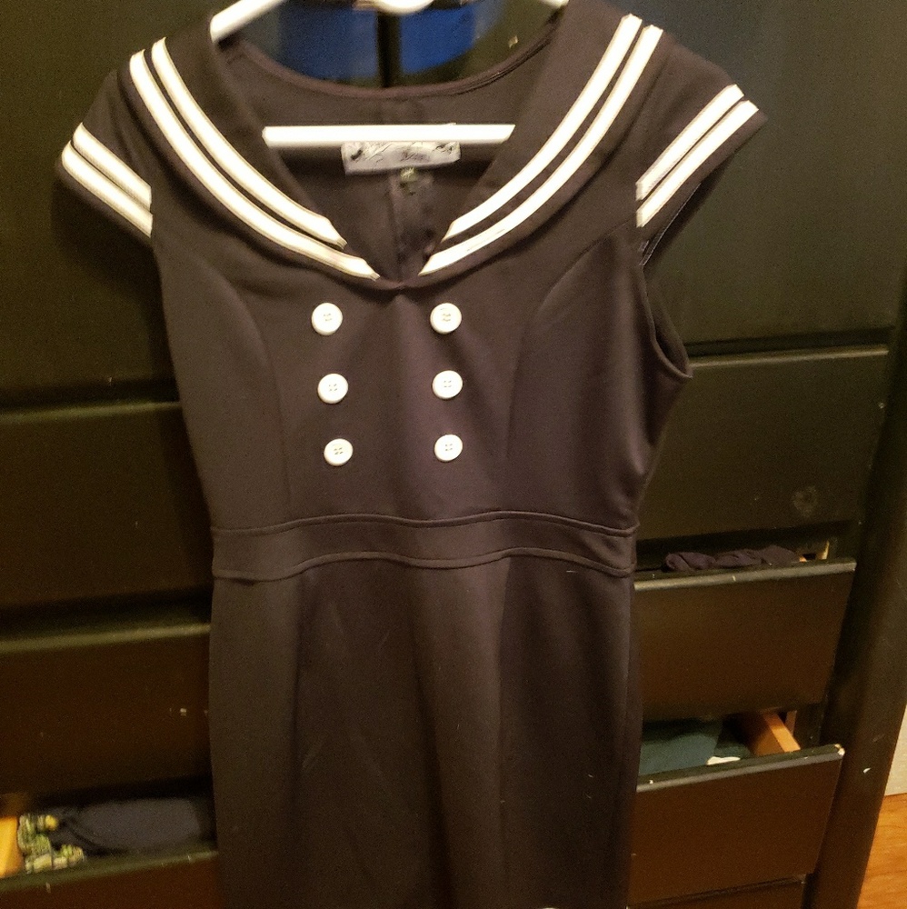 Hell Bunny vixen sailor pinup dress
